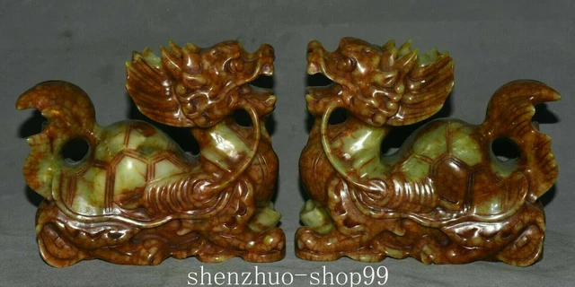 Ciondolo drago di giada naturale A merci ciondolo zodiaco drago e fenice ciondol