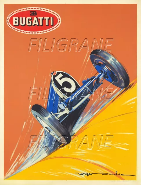 BUGATTI AUTO COURSE Rwph - POSTER HQ 50x70cm d'une AFFICHE VINTAGE