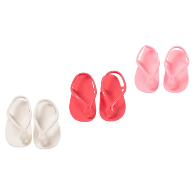 3 Pairs Plastic Baby Girls Doll Sandals Mini Costume Simulation Tiny Shoes
