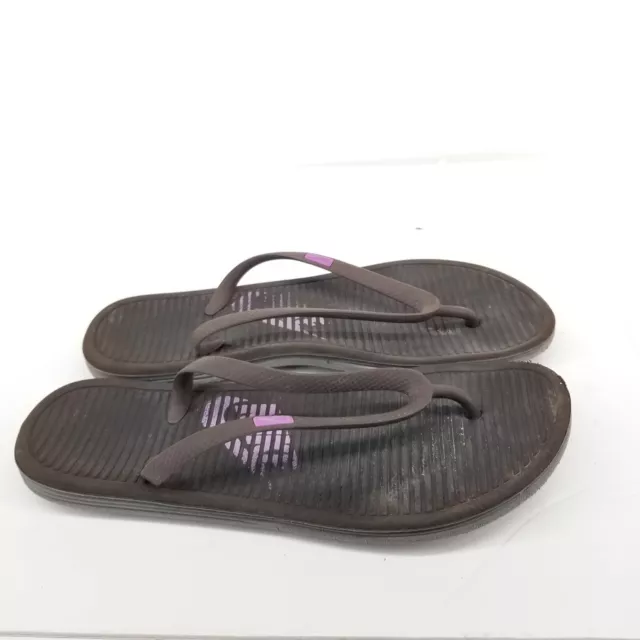 B27 NIKE SOLARSOFT BROWN Flip Flop Slide Thong Women's Size 10 Rubber Flip-flops