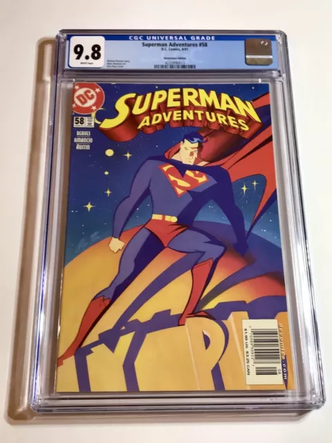 2001 Dc Superman Adventures #58 Animated Alex Ross Cover Rare Newsstand Cgc 9.8