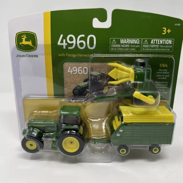 1/64 Scale John Deere 4960 Tractor with Forage Harvester & Wagon Set Ertl