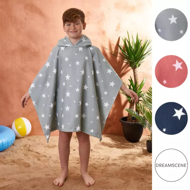 Dreamscene Star Kids Hooded Poncho Towel Childrens Beach Swimming Changing Robe