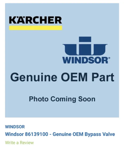 Windsor Karcher Bypass Valve 86139100 Sensor 12 Or 15