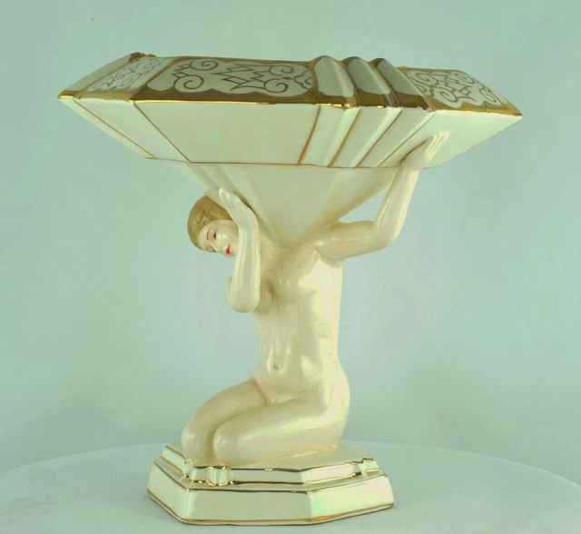Florero Mata Hari Bañista Sexy Art Deco Estilo Art Nouveau Estilo Porcelana Esma 2