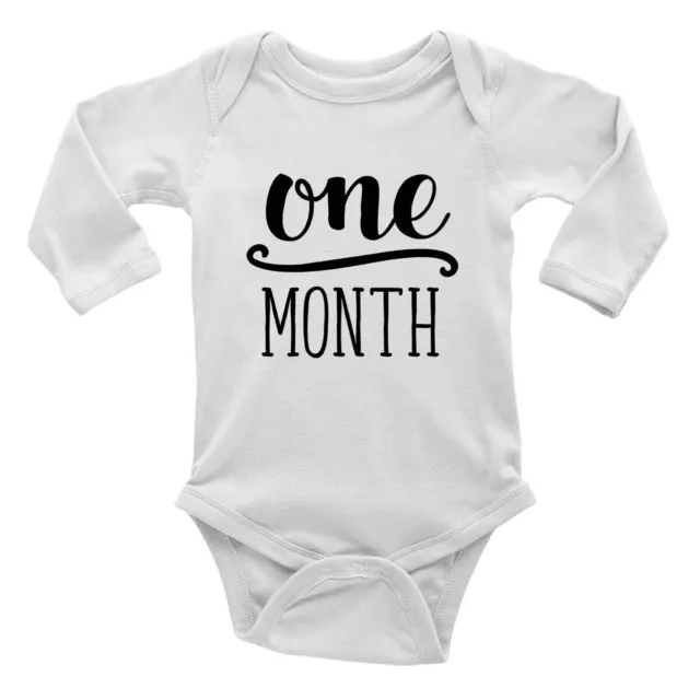 Pietre miliari bambino - Gilet a maniche lunghe 1 mese bambino crescita body ragazzi ragazze