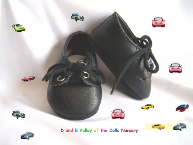 Doll Shoes Unisex Black 82mm  Tied Dress ~ REBORN DOLL SUPPLIES