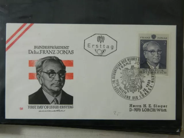 Briefmarken Österreich FDC Ersttag 1968 bis 1970 Jahre im Ordner X-1007