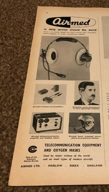 (Ac48) Advert 11X4" Airmed Ltd - Telecommunication Equipment & Oxygen Masks