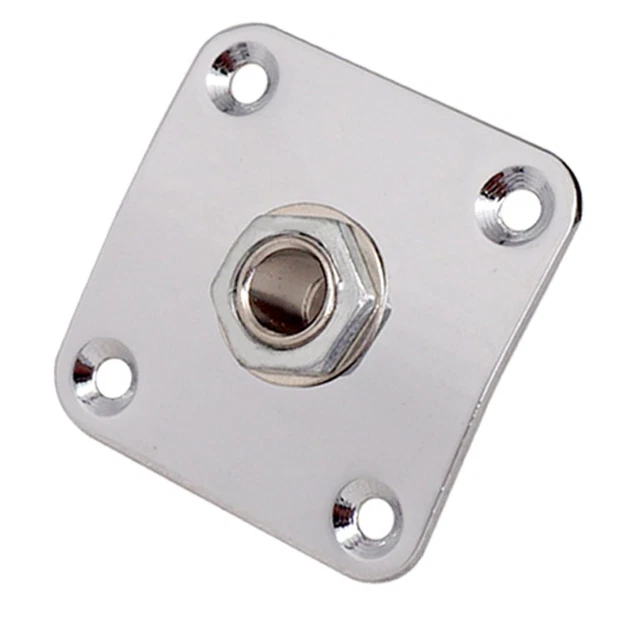 Prise Jack à Plaque Carrée 35 MM * 35 MM Pour Guitare électrique LP Argent