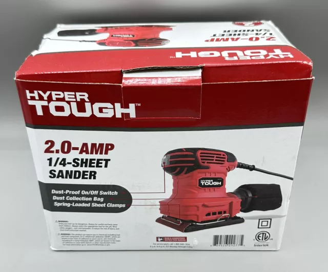 Hyper Tough 2.0-Amp Palm Sander, AQ20035G  Palm  Orbital - NEW