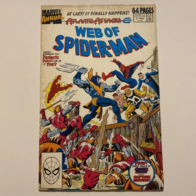 *** Web of Spider-Man Annual #5 *** ATLANTIS ATTACKS Marvel Comics 1989 … FN