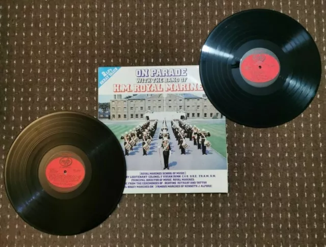 On Parade With The Band Of H.M Royal Marines 12'' Vinyl Record Album - 2 Records