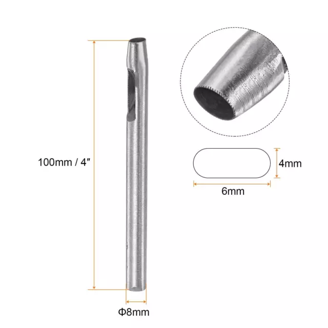 Perforador de orificio ovalado 4x6mm Cuero Hollow Cutter Punch Die para cinturón 2