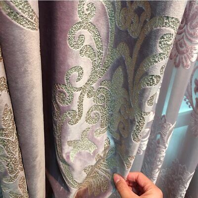 High-end Velvet Gilded Curtains for Living Dining Room Bedroom Blackout Curtains