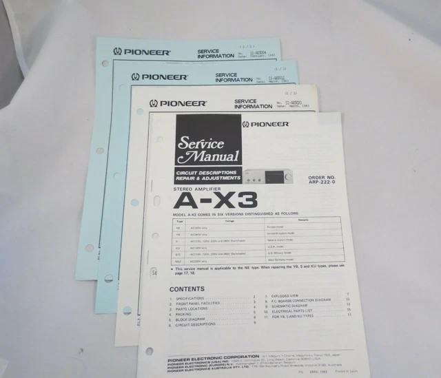 PIONEER AX3 SERVICE Manual Original Repair Book Stereo Amp Amplifier