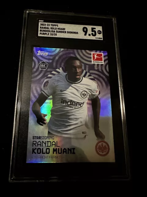 2022-23 Topps Summer Signings RANDAL KOLO MUANI ROOKIE Purple /25 SGC 9.5 Pop 2 2022-23 Topps Summer Signings RANDAL KOLO MUANI ROOKIE Purple /25 SGC 9.5 Pop 2