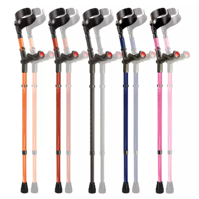 Ossenberg Anatomic Grip Adjustable Crutch | Single or Pair | Range of Colours