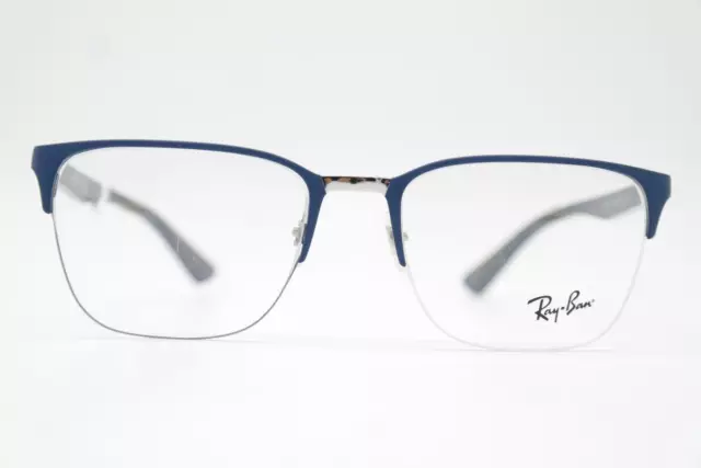 GLASSES RAY BAN RB 6428 Blue Silver Half Rim Eyeglasses Frame New 94.09 PicClick UK