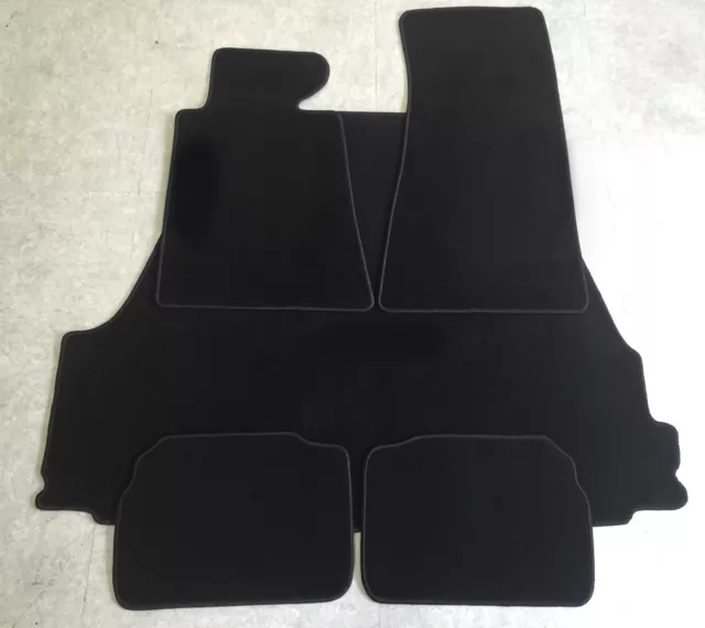 Alfombrillas Alfombra Maletero Para BMW 5er E34 Lim. Negro 5tlg Terciopelo Nuevo