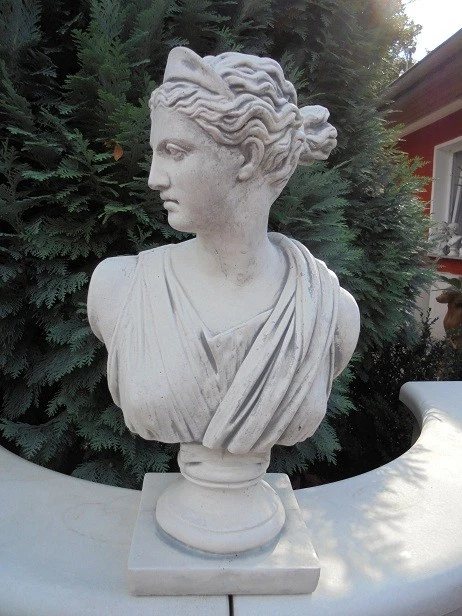 Steinfigur Büste 'Iris' – Frauenbüste Aus Steinguss, Ca. 28 Cm Hoch, Wetterfest Für Garten & Terrasse