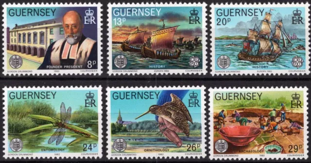 ZAYIX Guernsey 240-245 MNH Ships Birds Insects La Societe Emblem 021423S155M