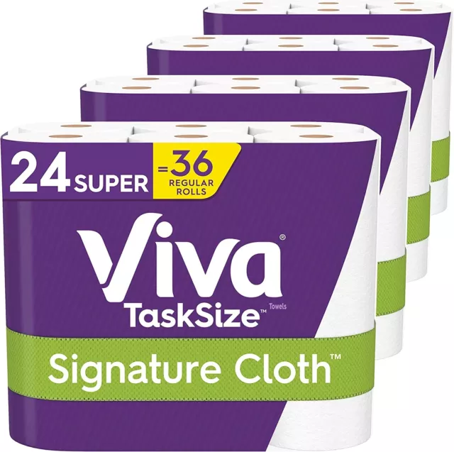 Viva Paper Towels,  Signature Cloth Task Size  24 Super Rolls (4 Packs of 6 Roll