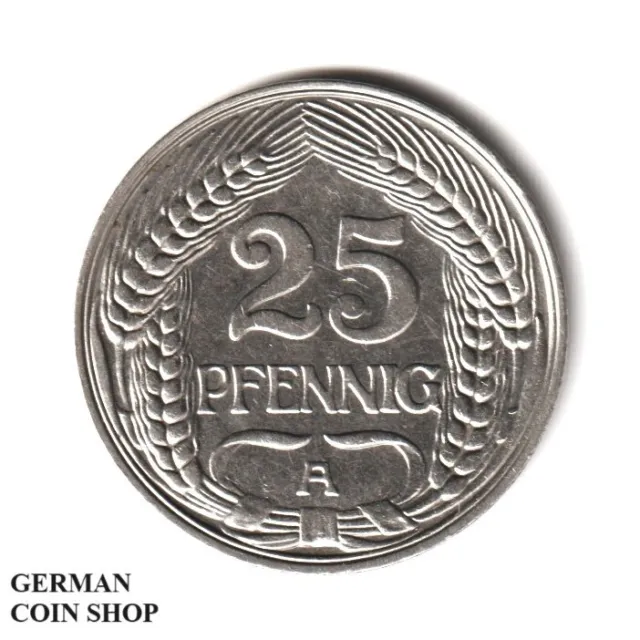 25 Pfennig 1912 A Kaiserreich Deutsches Reich Jugendstil