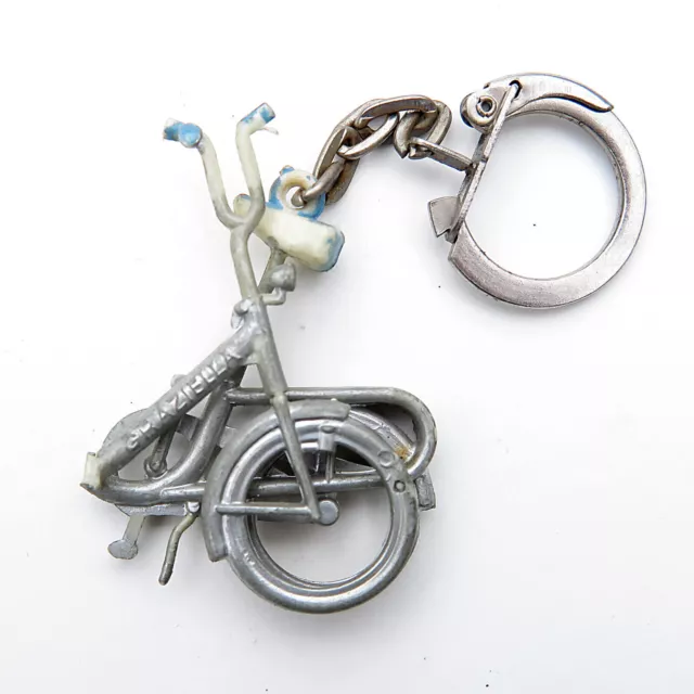 Porte-clés vélo, coureur, cycliste argenté en acier, keychain