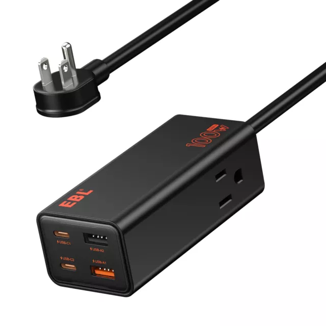 EBL 100W USB C Wall Charger Station with HDMI 6-in-1 Desktop Charger