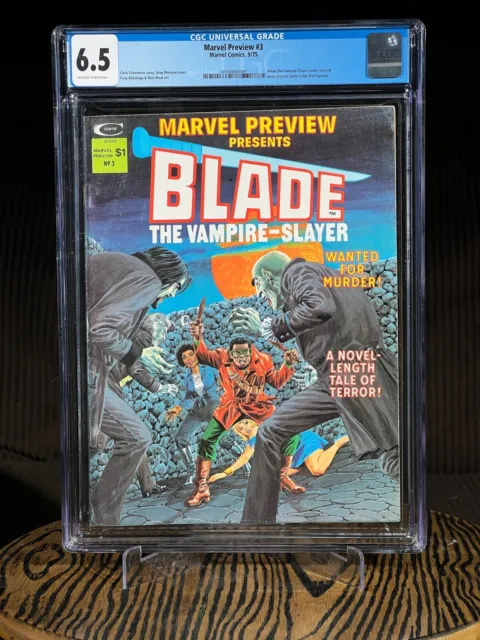 MARVEL PREVIEW #3 CGC 6.5 Presents BLADE Vampire Slayer 1975 Key 1st Appearance