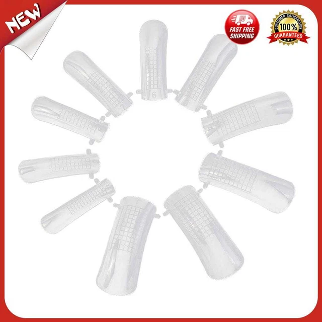 es 20/100pcs Gel False Nail Tips Clear Cover Acrylic Nail Mold with Scale Tool
