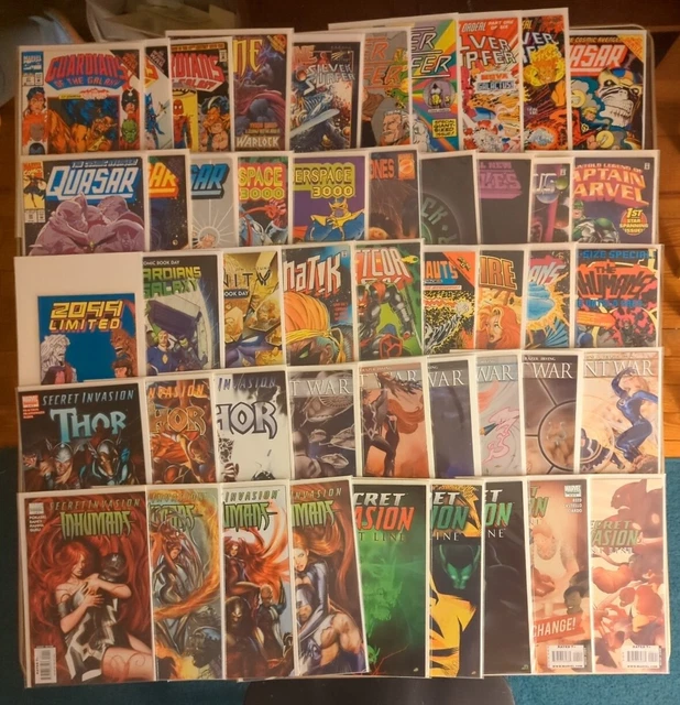 Cosmic Marvel lot of 47 comic books; Guardians, Quasar, Inhumans, Silver Surfer+