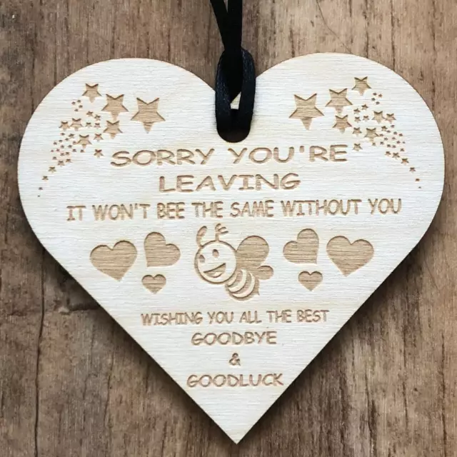 Sorry You're Leaving Wooden Hanging Heart Work Colleague Leaving Gift LPA3-136