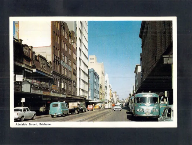D4786 Australia Q Brisbane Adelaide Street Tram MV vintage postcard
