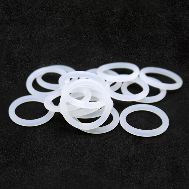 White 2mm Thick Silicone High Temp Pad Flat Washer O Ring Rubber Seal Gaskets