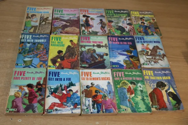 Enid Blyton Famous Five Books Job Lot Collection 13 Paper Back Vintage 1970s