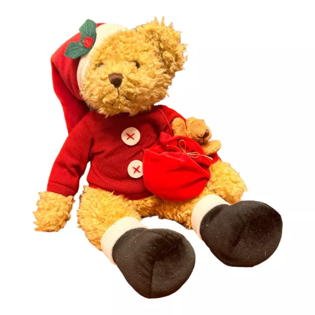 Russ Harvest Moon Christmas Bear Stuffed Animal Plush 9”