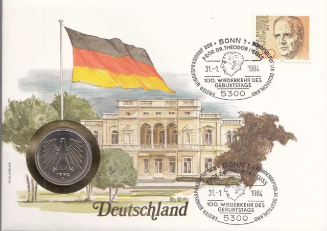 Numisbrief Deutschland 5 DM 1983  worbes B-0040.a - super erhalten    R1