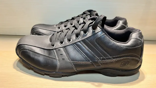 SKECHERS MARTER BLACK Lace Casual Shoe Mens Size 12 UK (eur 47.5) A2 £ ...