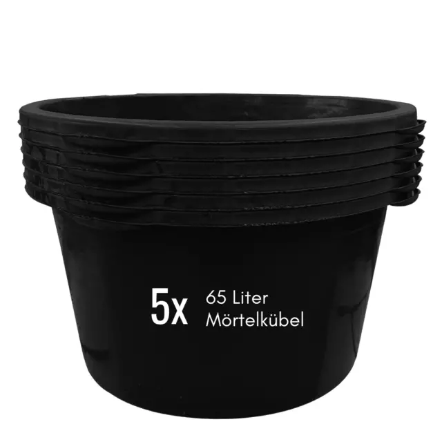 5 x Mörtelkübel Mörtelkasten Pflanzenkübel Baukübel 65 LProfi Line