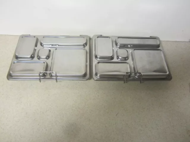 LOT OF 2 PLANETBOX  Stainless Steel Metal 5 Compartment  Lunch  Planet Box