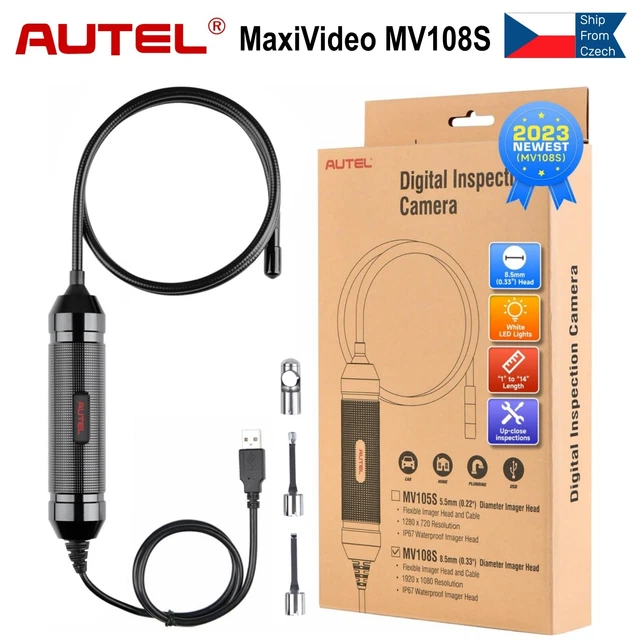 Telecamera di ispezione Autel MaxiVideo MV108S 8,5 mm diametro per MK906BT/MK908