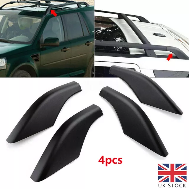 4x Black Roof Rack Cover Rail End Shell Replacement For Tesla