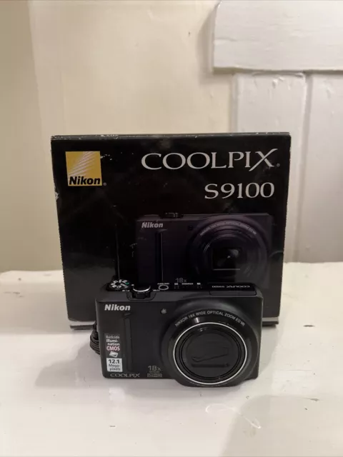 Nikon Coolpix S9100 12.1MP Digital Camera Comes With Box