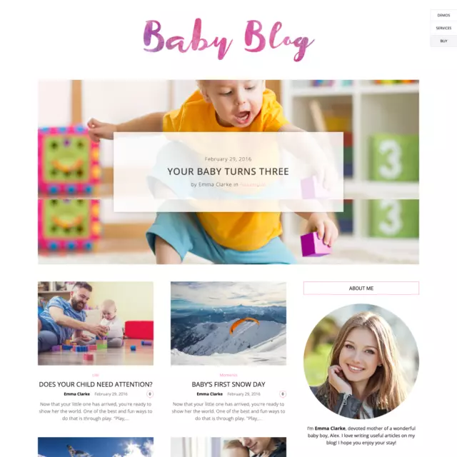 Conception de site Web de blog pour bébé avec hébergement Web VPS gratuit...