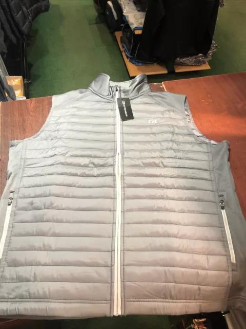 Gilet da golf imbottito cutter and buck. Grigio chiaro. Medium. Cerniera completa. NUOVO