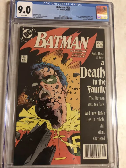 Batman #428 (1988, DC) CGC 9.0 DEATH OF ROBIN