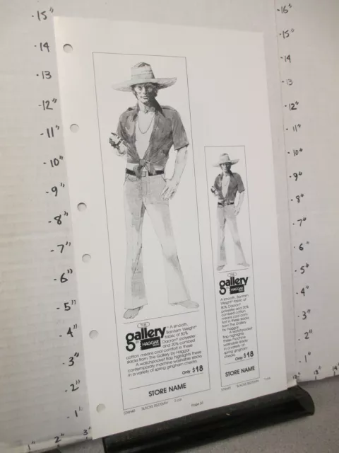 HAGGAR 1976 MEN'S clothing sales ad sheet GALLERY gay tropical pants ...