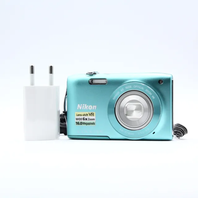Nikon CoolPix S3300 16,0Mp Digital Camera Y2K Cyan Blue N°46052620 - Excellent !